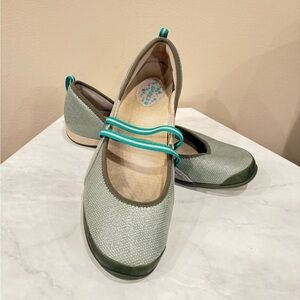 Teva Women's Sage Green Mary Jane Flats with Teal Straps